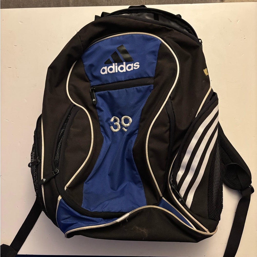 Adidas Men's Black and Blue Sports Backpack
